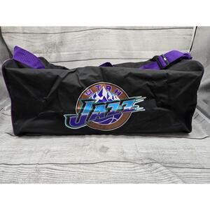 Utah Jazz Duffel Gym Bag Black w/ Purple Straps WNBA Basketball Rare 20x10x10